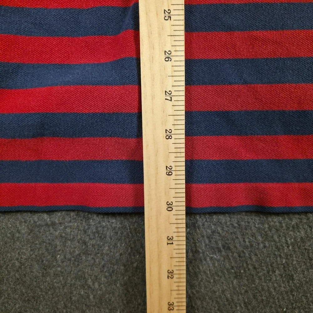 VTG Polo Ralph Lauren Polo Shirt Mens XL Navy Red Striped Pony Classic Fit Pique